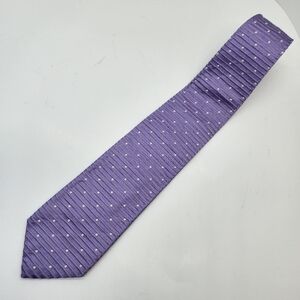Lilac necktie men's 100% silk dots ribbed Repp tie pastel formal handmade Italy